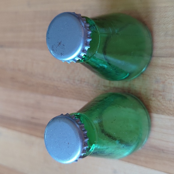 Shot glasses, set of two vintage green bottle top shot glasses - Picture 3 of 5